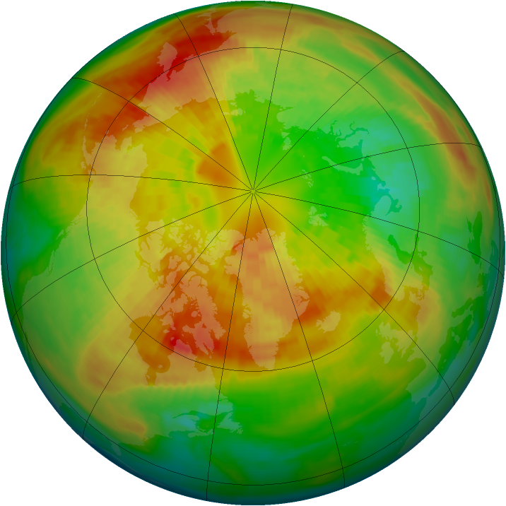 Arctic ozone map for 11 March 1992